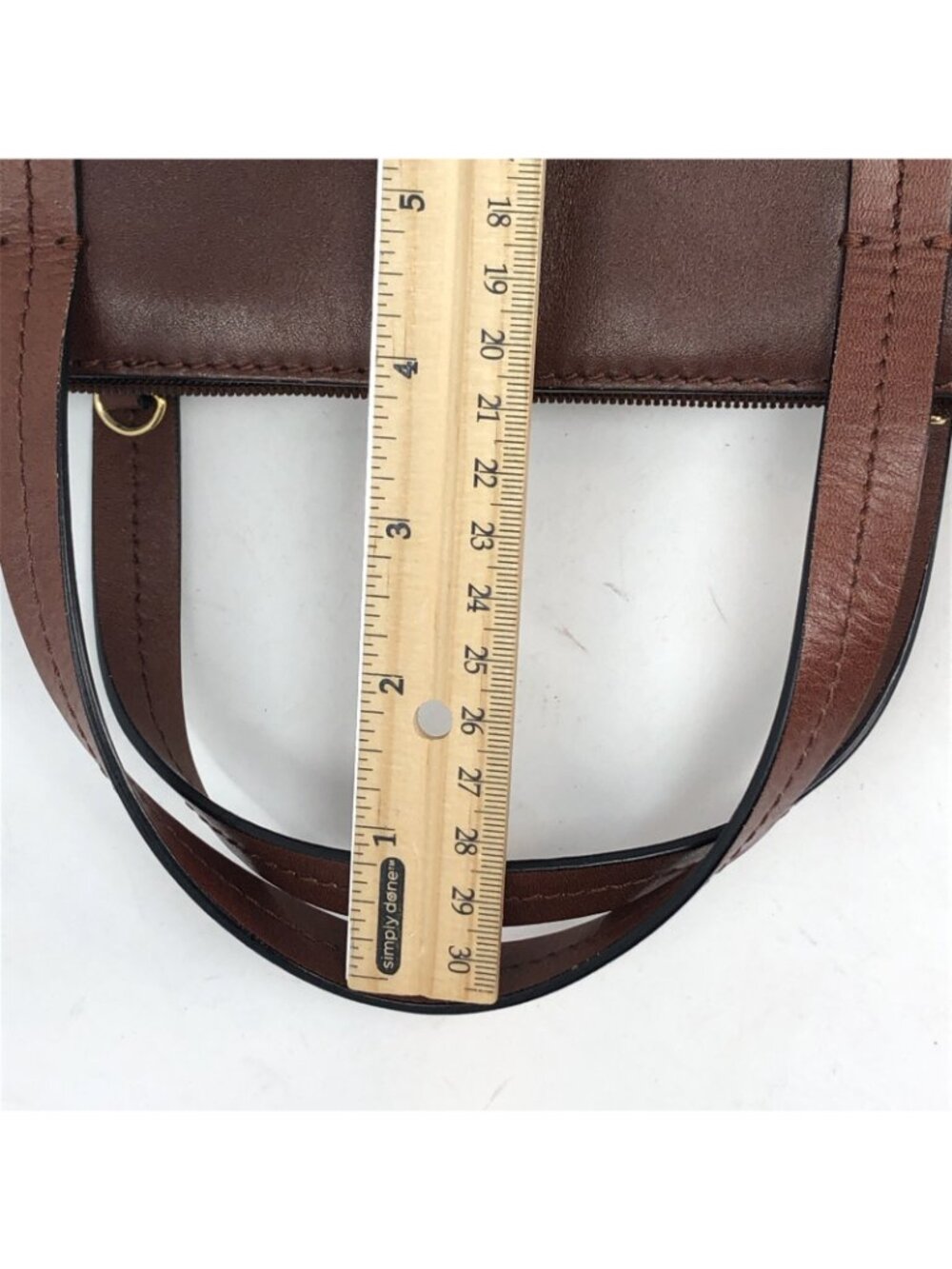 Etienne Aigner Purse Small Brown Genuine Leather Double Handle Hand Bag Casual - Picture 11 of 12